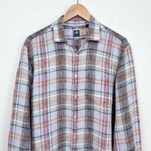 Mason's Italian 100% Linen Woven Button-Up Shirt